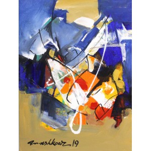 Mashkoor Raza, 12 x 16 Inch, Oil on Canvas, Abstract Painting, AC-MR-266